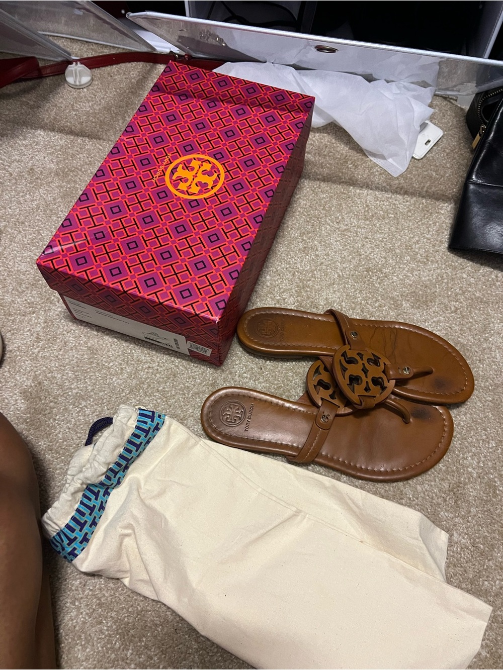 Tory Burch Vintage Vachetta Leather Flip-Flop Sandals in Brown - Picture 5 of 5
